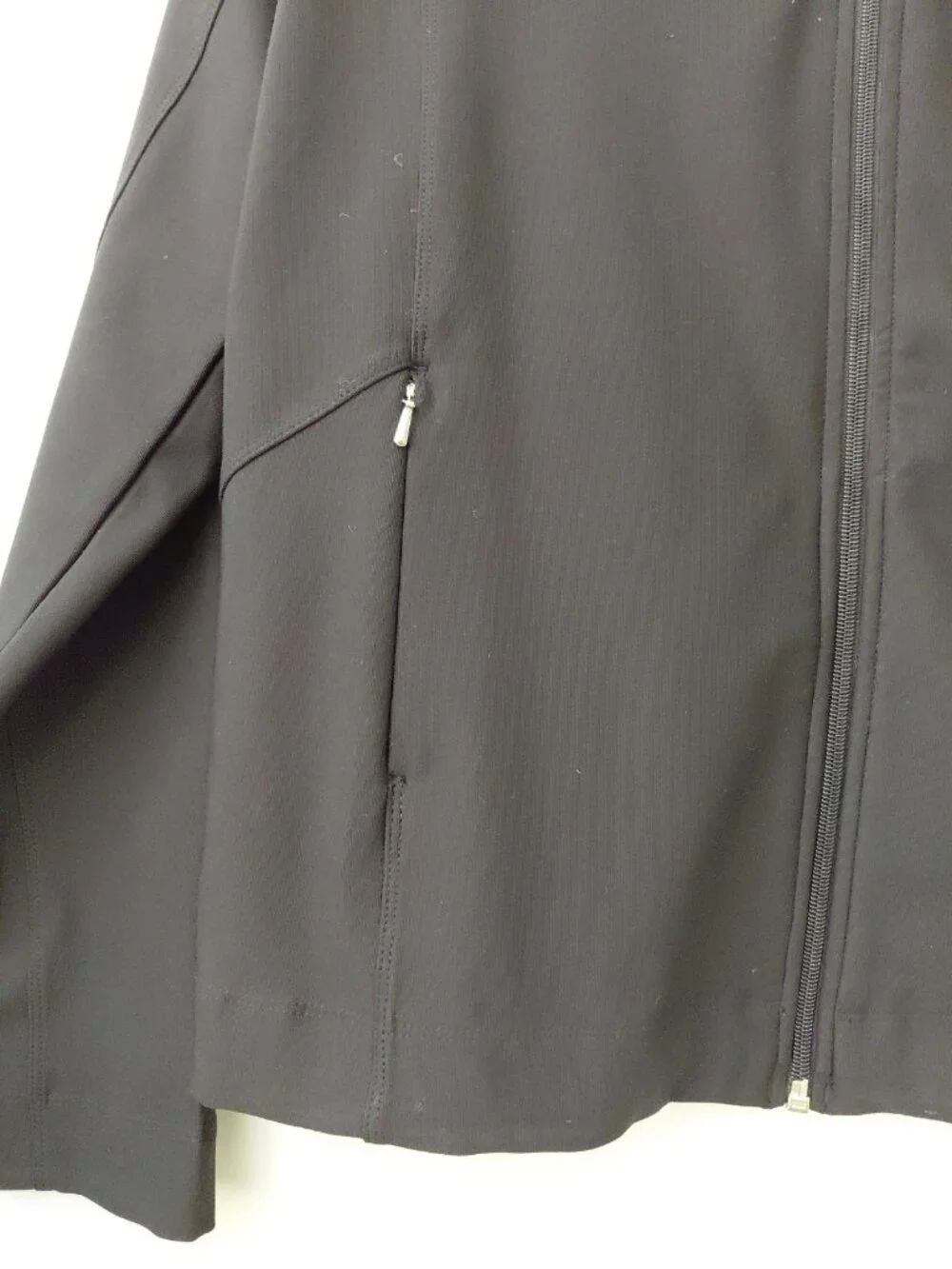 Lucy Tech Full Zip Athletic Track Jacket Vertical Zipper Pockets Large Black